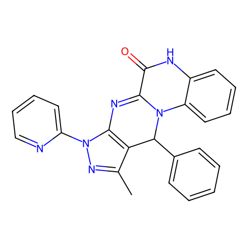 10-methyl-11-phenyl-8-(pyridin-2-yl)-8,11-dihydropyrazolo[3',4':4,5]pyrimido[1,2-a]quinoxalin-6-ol structure