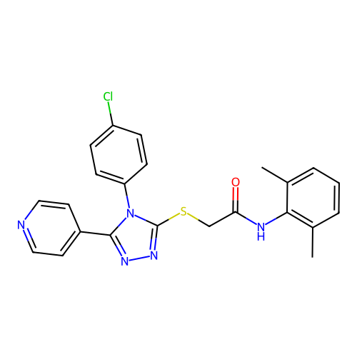 2-[[4-(4-chlorophenyl)-5-pyridin-4-yl-1,2,4-triazol-3-yl]sulfanyl]-N-(2,6-dimethylphenyl)acetamide structure