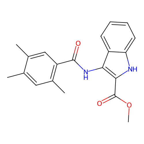 methyl 3-{[(2,4,5-trimethylphenyl)carbonyl]amino}-1H-indole-2-carboxylate structure