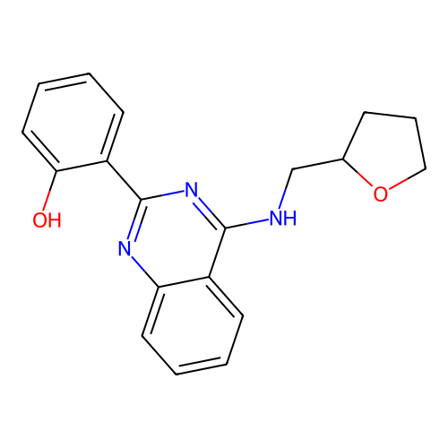 2-{4-[(Tetrahydrofuran-2-ylmethyl)amino]quinazolin-2-yl}phenol structure