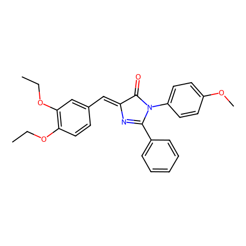 (5Z)-5-[(3,4-diethoxyphenyl)methylidene]-3-(4-methoxyphenyl)-2-phenylimidazol-4-one structure