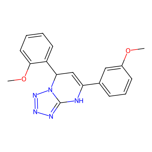 7-(2-Methoxyphenyl)-5-(3-methoxyphenyl)-4,7-dihydrotetrazolo[1,5-a]pyrimidine structure