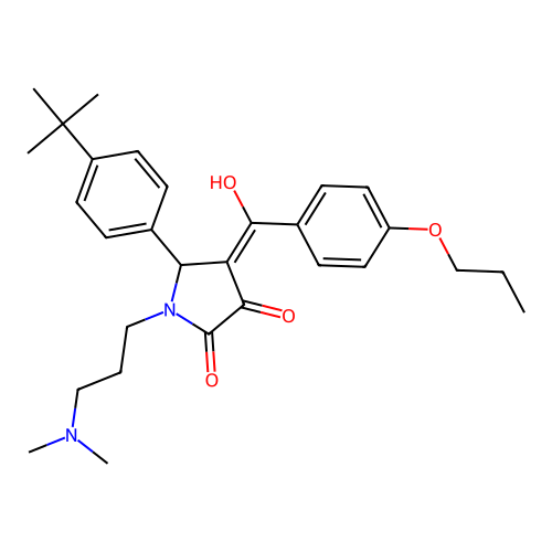 (4E)-5-(4-tert-butylphenyl)-1-[3-(dimethylamino)propyl]-4-[hydroxy-(4-propoxyphenyl)methylidene]pyrrolidine-2,3-dione structure