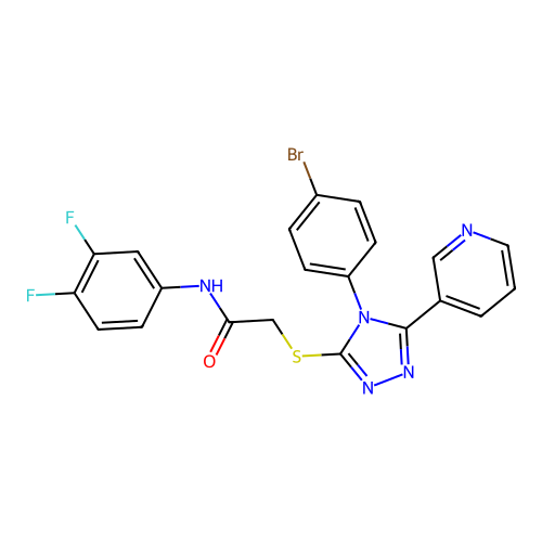 2-[[4-(4-bromophenyl)-5-pyridin-3-yl-1,2,4-triazol-3-yl]sulfanyl]-N-(3,4-difluorophenyl)acetamide structure
