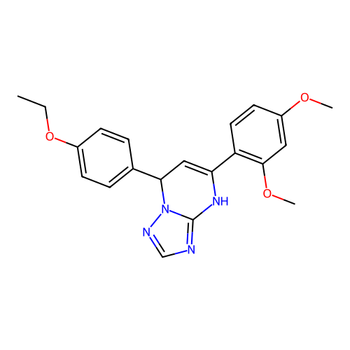 5-(2,4-dimethoxyphenyl)-7-(4-ethoxyphenyl)-1,7-dihydro-[1,2,4]triazolo[1,5-a]pyrimidine structure
