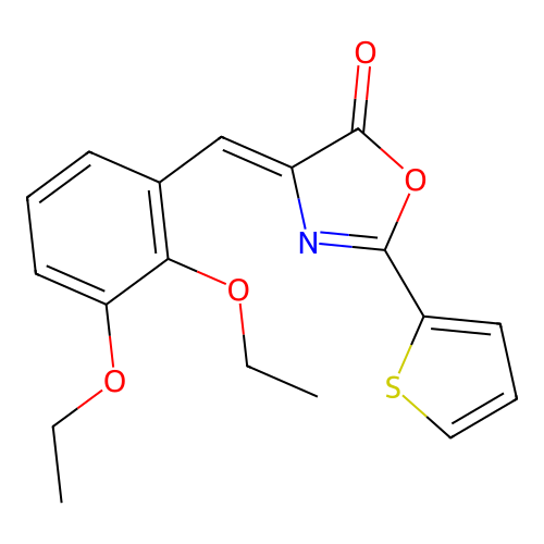 (Z)-4-(2,3-diethoxybenzylidene)-2-(thiophen-2-yl)oxazol-5(4H)-one structure
