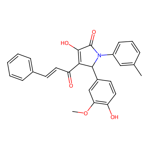 4-cinnamoyl-3-hydroxy-5-(4-hydroxy-3-methoxyphenyl)-1-(m-tolyl)-1H-pyrrol-2(5H)-one structure