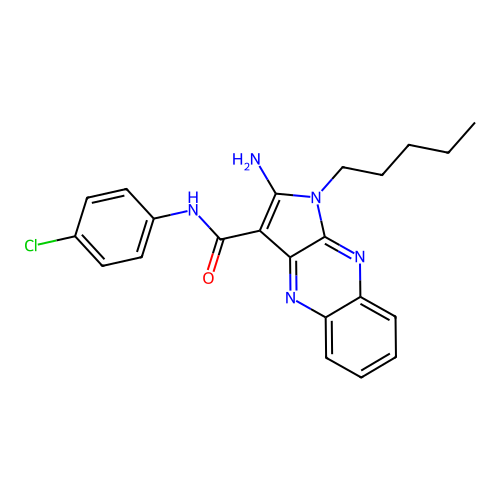 2-amino-N-(4-chlorophenyl)-1-pentyl-1H-pyrrolo[2,3-b]quinoxaline-3-carboxamide structure