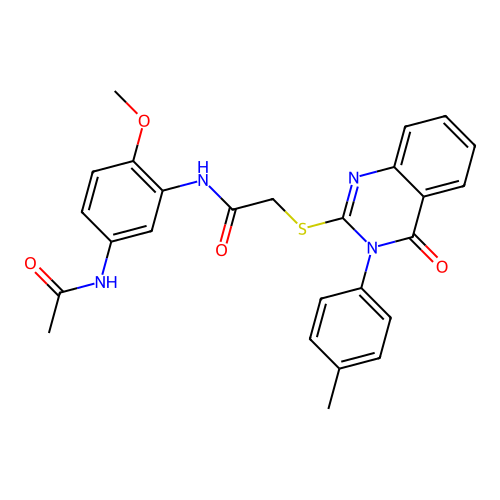 N-[5-(acetylamino)-2-methoxyphenyl]-2-{[3-(4-methylphenyl)-4-oxo-3,4-dihydroquinazolin-2-yl]sulfanyl}acetamide structure