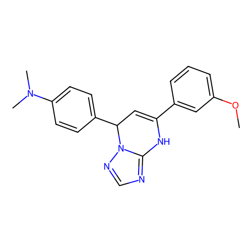 4-(5-(3-methoxyphenyl)-4,7-dihydro-[1,2,4]triazolo[1,5-a]pyrimidin-7-yl)-N,N-dimethylaniline structure