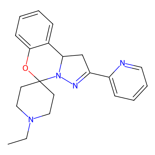 1'-ethyl-2-(pyridin-2-yl)-1,10b-dihydrospiro[benzo[e]pyrazolo[1,5-c][1,3]oxazine-5,4'-piperidine] structure