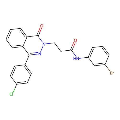 N-(3-bromophenyl)-3-(4-(4-chlorophenyl)-1-oxophthalazin-2(1H)-yl)propanamide structure