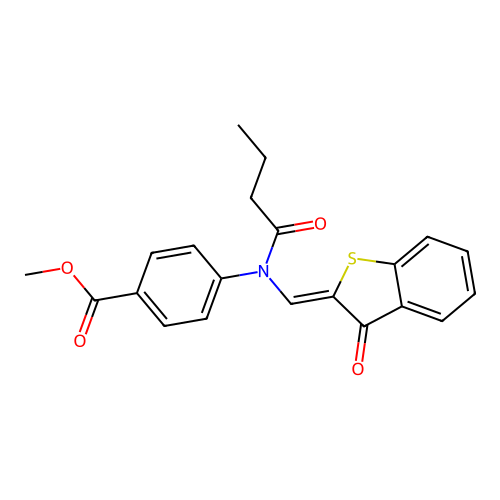 (Z)-methyl 4-(N-((3-oxobenzo[b]thiophen-2(3H)-ylidene)methyl)butyramido)benzoate structure