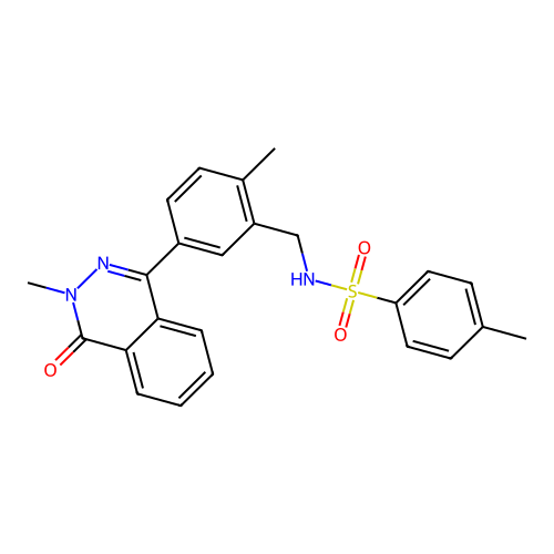 4-methyl-N-(2-methyl-5-(3-methyl-4-oxo-3,4-dihydrophthalazin-1-yl)benzyl)benzenesulfonamide structure