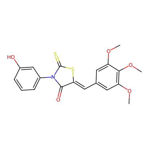 (Z)-3-(3-hydroxyphenyl)-2-thioxo-5-(3,4,5-trimethoxybenzylidene)thiazolidin-4-one structure