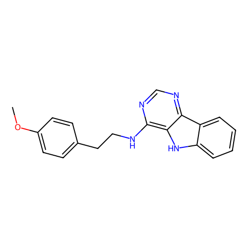 N-[2-(4-methoxyphenyl)ethyl]-5H-pyrimido[5,4-b]indol-4-amine structure