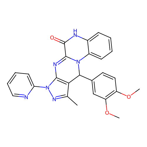 11-(3,4-dimethoxyphenyl)-10-methyl-8-(pyridin-2-yl)-8,11-dihydropyrazolo[3',4':4,5]pyrimido[1,2-a]quinoxalin-6-ol structure