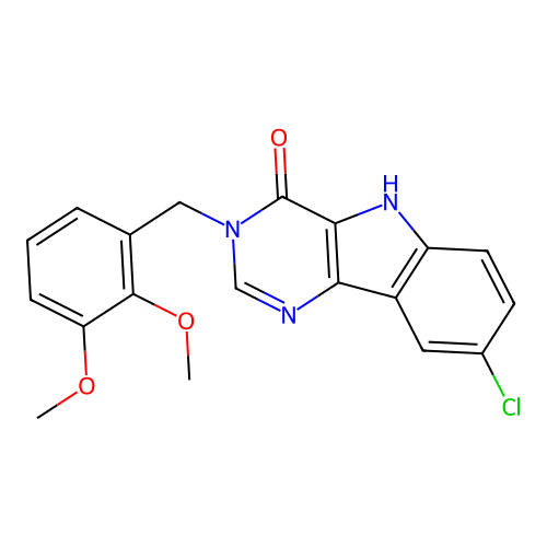 8-chloro-3-(2,3-dimethoxybenzyl)-3H-pyrimido[5,4-b]indol-4(5H)-one structure