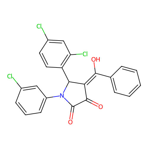 (4E)-1-(3-chlorophenyl)-5-(2,4-dichlorophenyl)-4-[hydroxy(phenyl)methylidene]pyrrolidine-2,3-dione structure