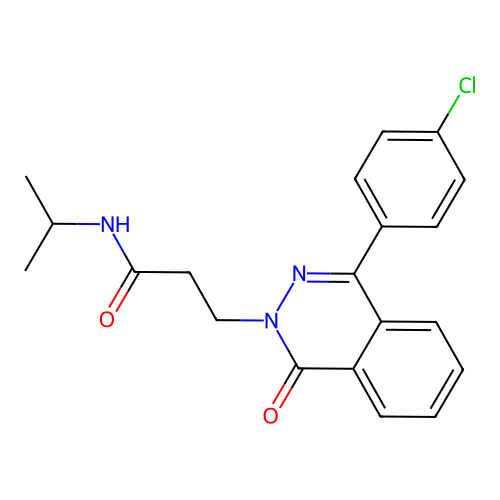 3-(4-(4-chlorophenyl)-1-oxophthalazin-2(1H)-yl)-N-isopropylpropanamide structure