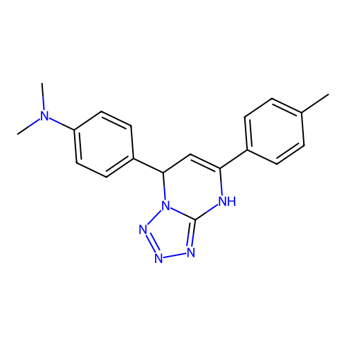 N,N-dimethyl-4-(5-(p-tolyl)-4,7-dihydrotetrazolo[1,5-a]pyrimidin-7-yl)aniline structure