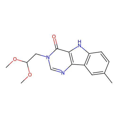3-(2,2-dimethoxyethyl)-8-methyl-3H-pyrimido[5,4-b]indol-4(5H)-one structure