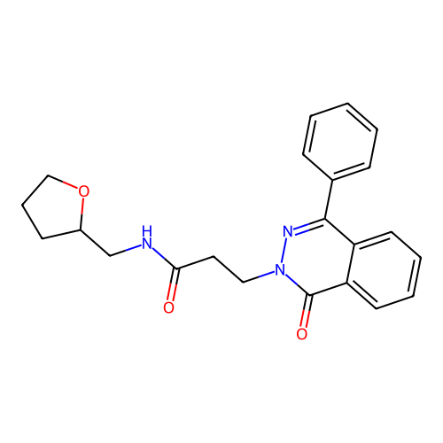 3-(1-oxo-4-phenylphthalazin-2(1H)-yl)-N-(tetrahydrofuran-2-ylmethyl)propanamide structure