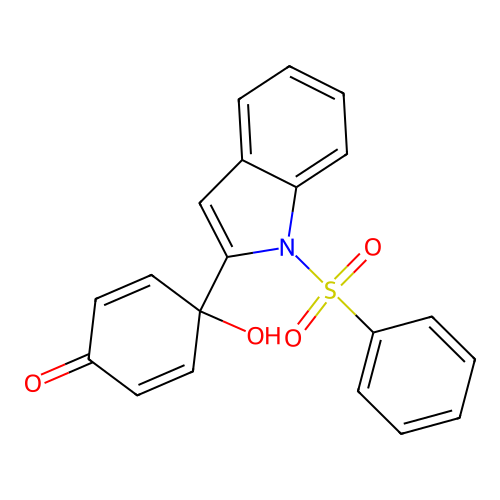 4-(1-benzenesulfonyl-1H-indol-2-yl)-4-hydroxycyclohexa-2,5-dienone structure