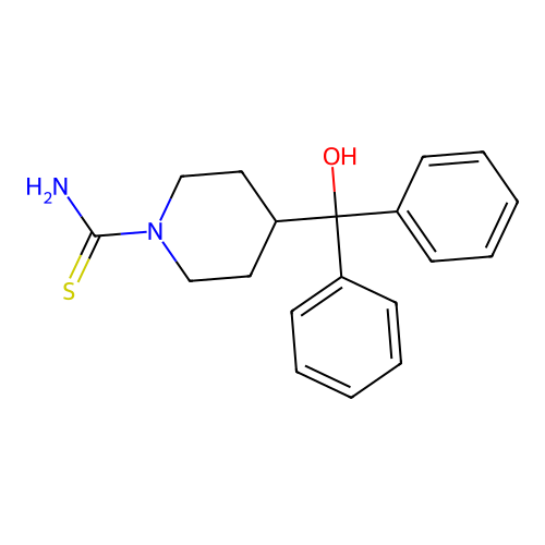 4-[Hydroxy(diphenyl)methyl]piperidine-1-carbothioamide structure