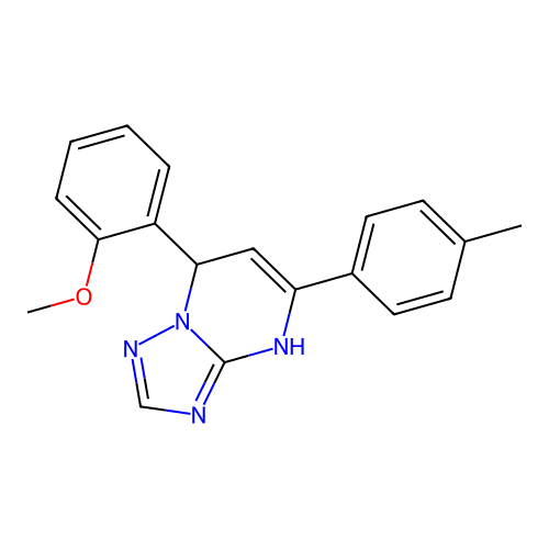 7-(2-methoxyphenyl)-5-(4-methylphenyl)-1,7-dihydro-[1,2,4]triazolo[1,5-a]pyrimidine structure
