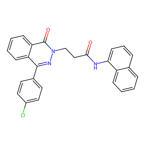 3-(4-(4-chlorophenyl)-1-oxophthalazin-2(1H)-yl)-N-(naphthalen-1-yl)propanamide structure