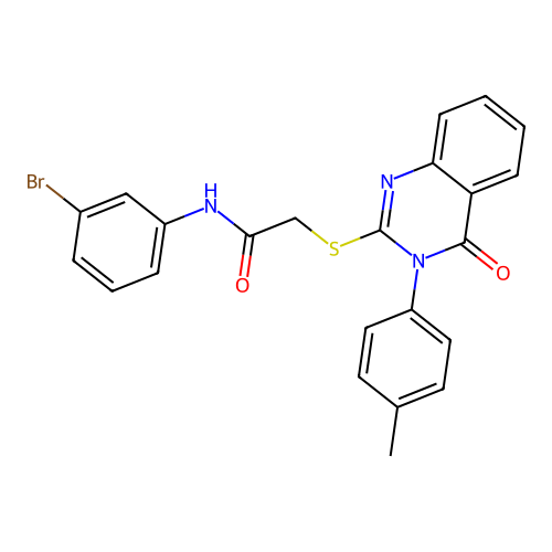 N-(3-bromophenyl)-2-{[3-(4-methylphenyl)-4-oxo-3,4-dihydroquinazolin-2-yl]sulfanyl}acetamide structure