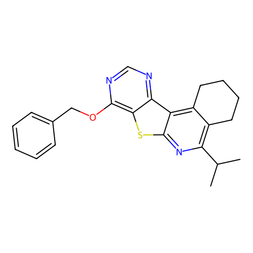 8-(benzyloxy)-5-isopropyl-1,2,3,4-tetrahydropyrimido[4',5':4,5]thieno[2,3-c]isoquinoline structure