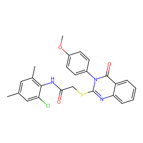 N-(2-chloro-4,6-dimethylphenyl)-2-{[3-(4-methoxyphenyl)-4-oxo-3,4-dihydroquinazolin-2-yl]sulfanyl}acetamide structure