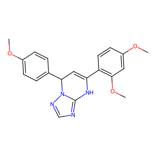 5-(2,4-dimethoxyphenyl)-7-(4-methoxyphenyl)-1,7-dihydro-[1,2,4]triazolo[1,5-a]pyrimidine structure