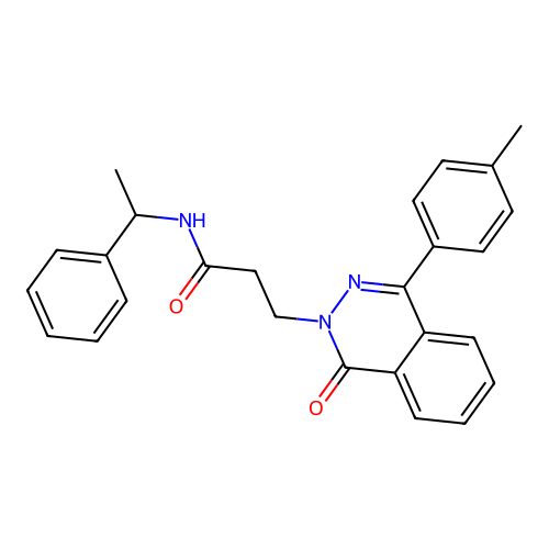 3-(1-oxo-4-(p-tolyl)phthalazin-2(1H)-yl)-N-(1-phenylethyl)propanamide structure