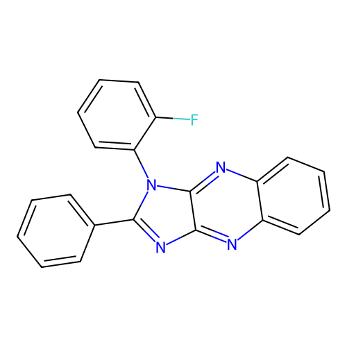 1-(2-fluorophenyl)-2-phenyl-1H-imidazo[4,5-b]quinoxaline structure