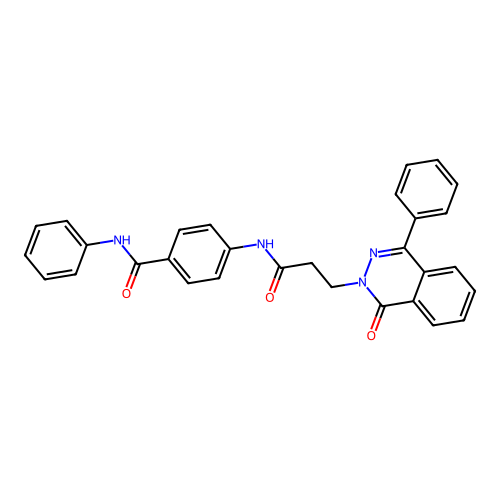 4-(3-(1-oxo-4-phenylphthalazin-2(1H)-yl)propanamido)-N-phenylbenzamide structure
