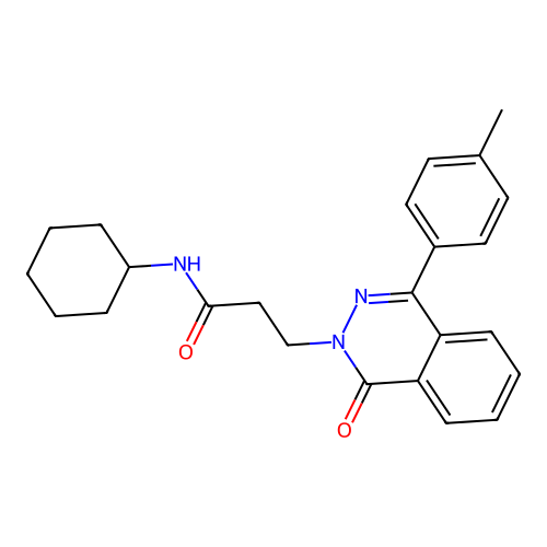 N-cyclohexyl-3-[4-(4-methylphenyl)-1-oxophthalazin-2(1H)-yl]propanamide structure
