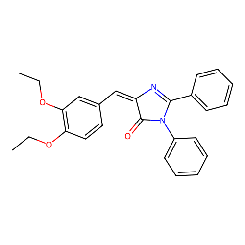 (5E)-5-(3,4-diethoxybenzylidene)-2,3-diphenyl-3,5-dihydro-4H-imidazol-4-one structure