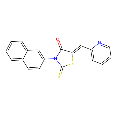3-(2-Naphthyl)-5-(2-pyridylmethylene)-2-thioxo-1,3-thiazolidin-4-one structure
