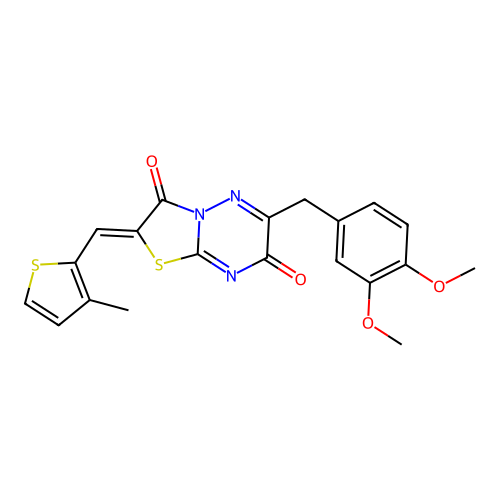 (Z)-6-(3,4-dimethoxybenzyl)-2-((3-methylthiophen-2-yl)methylene)-2H-thiazolo[3,2-b][1,2,4]triazine-3,7-dione structure