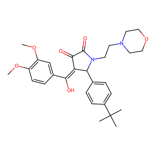 (4E)-5-(4-tert-butylphenyl)-4-[(3,4-dimethoxyphenyl)-hydroxymethylidene]-1-(2-morpholin-4-ylethyl)pyrrolidine-2,3-dione structure