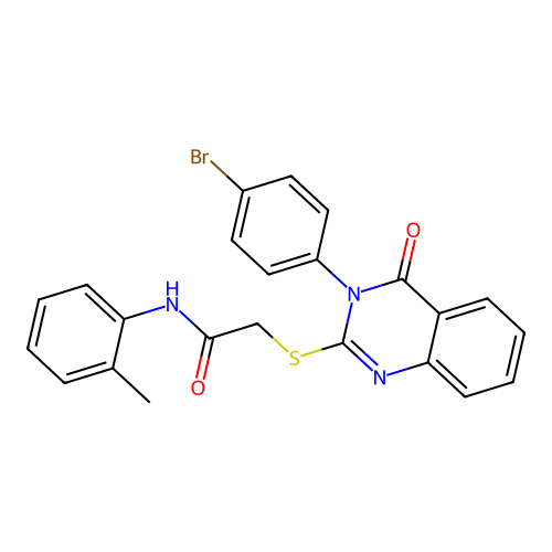 2-((3-(4-bromophenyl)-4-oxo-3,4-dihydroquinazolin-2-yl)thio)-N-(o-tolyl)acetamide structure
