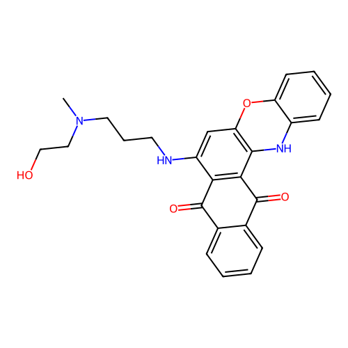 7-((3-((2-hydroxyethyl)(methyl)amino)propyl)amino)-8H-naphtho[2,3-a]phenoxazine-8,13(14H)-dione structure
