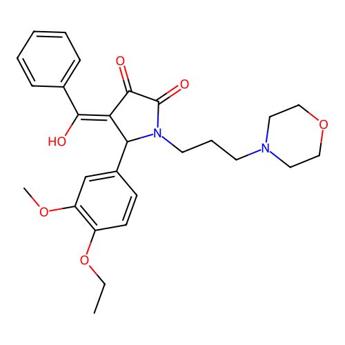 (4E)-5-(4-ethoxy-3-methoxyphenyl)-4-[hydroxy(phenyl)methylidene]-1-(3-morpholin-4-ylpropyl)pyrrolidine-2,3-dione structure