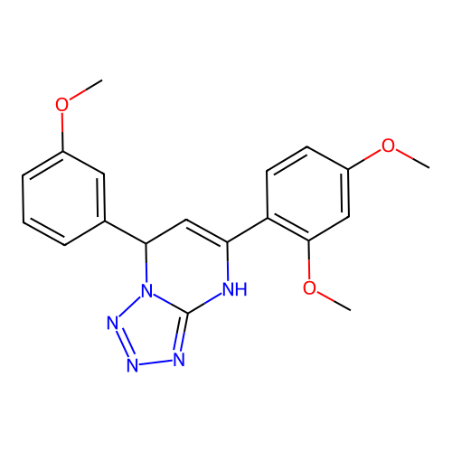 5-(2,4-dimethoxyphenyl)-7-(3-methoxyphenyl)-4,7-dihydrotetrazolo[1,5-a]pyrimidine structure