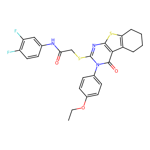 N-(3,4-difluorophenyl)-2-((3-(4-ethoxyphenyl)-4-oxo-3,4,5,6,7,8-hexahydrobenzo[4,5]thieno[2,3-d]pyrimidin-2-yl)thio)acetamide structure