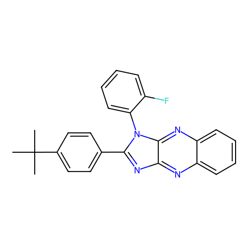 2-(4-tert-butylphenyl)-1-(2-fluorophenyl)-1H-imidazo[4,5-b]quinoxaline structure