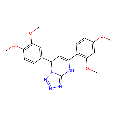 5-(2,4-dimethoxyphenyl)-7-(3,4-dimethoxyphenyl)-4,7-dihydrotetrazolo[1,5-a]pyrimidine structure